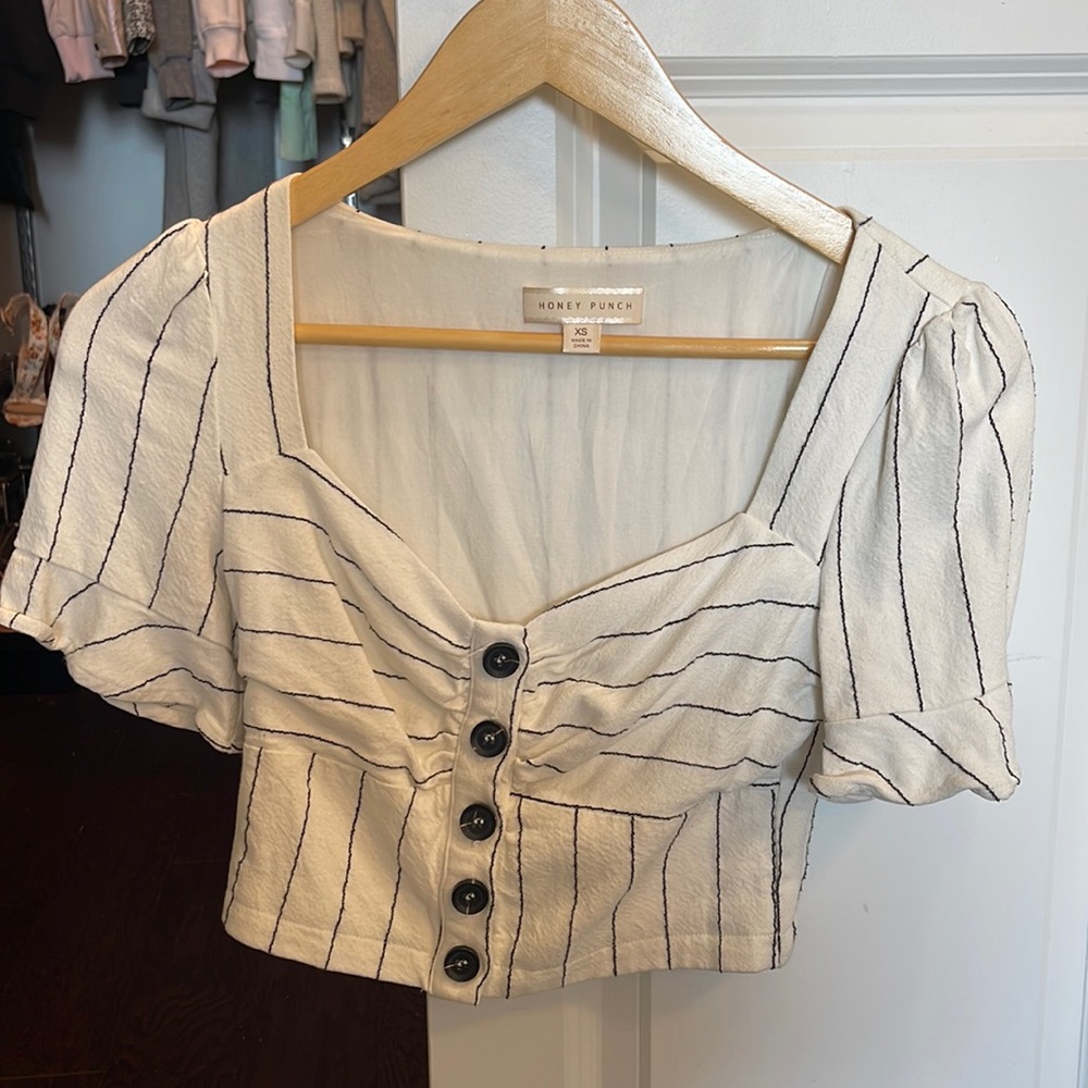 White striped crop top
